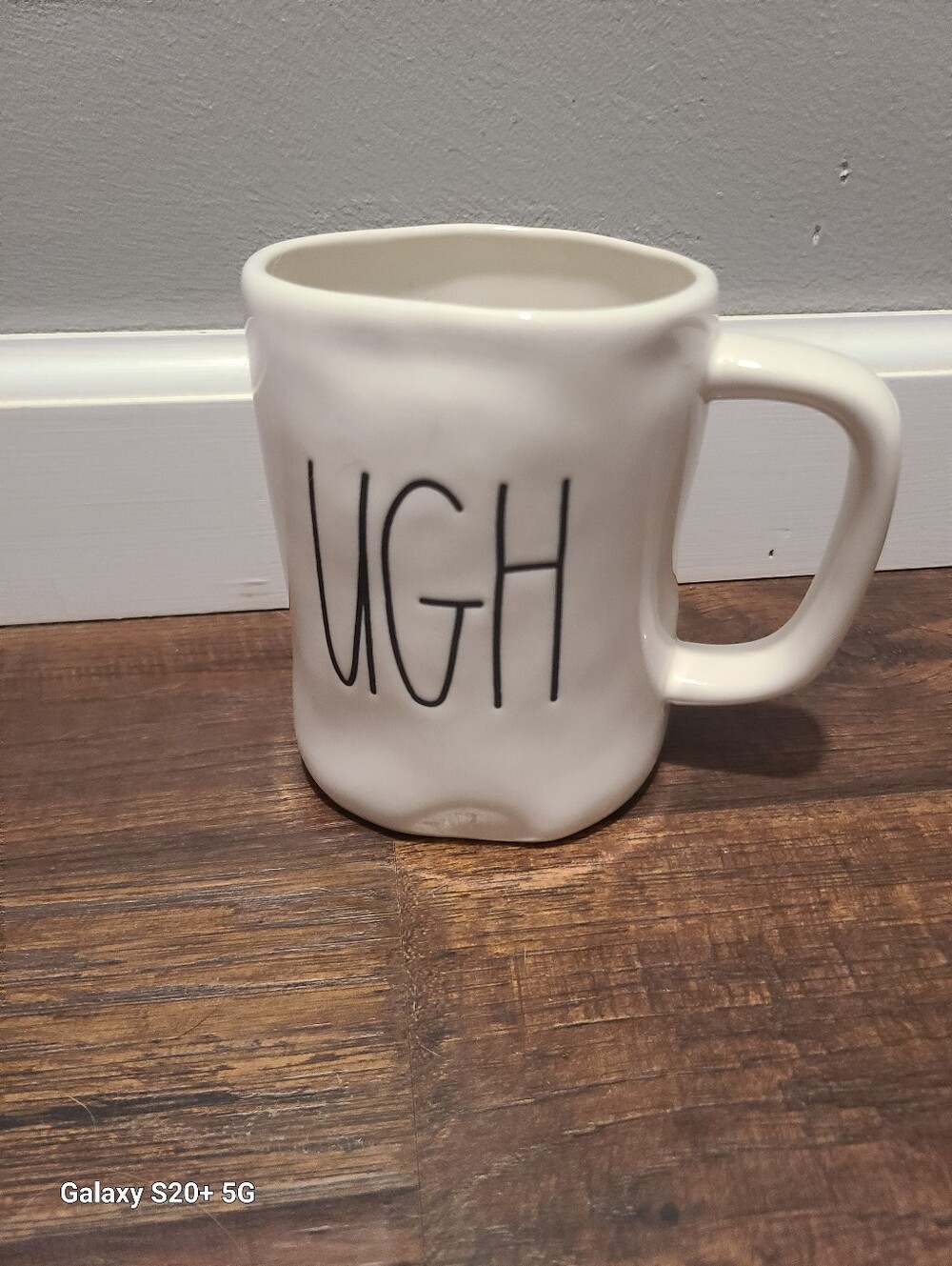 Rae Dunn “ UGH” Artisan Collection Ivory Coffee Tea Mug By Magenta 14 Oz